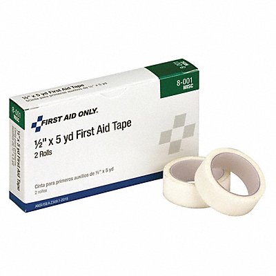 FIRST AID ONLY 8001 First Aid Tape 5yd 1/2 W White PK2