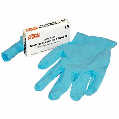 FIRST AID ONLY 21026 Disposable Gloves Nitrile L Blue PR PK2