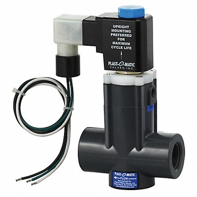 PLAST-O-MATIC EASYMT4V12W2412060PP Valve PP 2Way 2Position Normally Closed