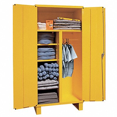 DURHAM MFG 3501HDL50 Spill Control Cabinet 78 H 36 W Yellow