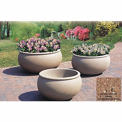 WAUSAU TILE TF4341W22 Planter Oval 42in.Lx36in.Wx20in.H
