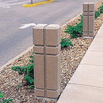WAUSAU TILE TF6004W22 Decorative Bollard 36 in H Grey Concrete