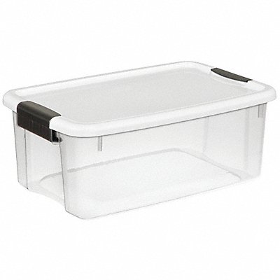 STERILITE 19849806 Storage Tote Clear/White Polypropylene