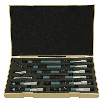 MITUTOYO 133904 2-12In./.001In. 10Pcs Indside Mic Set