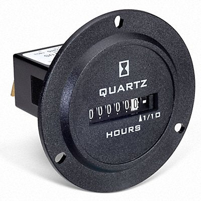 TRUMETER 7320001 Hour Meter DC Quartz Round 3 Hole