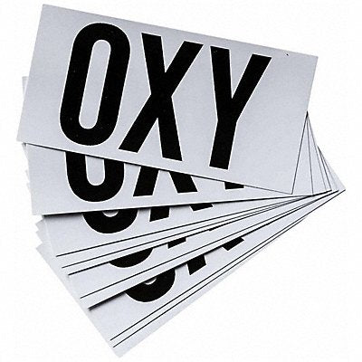 BRADY 58667 NFPA Sign OXY 2 in H Black PK10