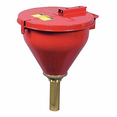 GRAINGER 8207 Safety Drum Funnel Red GalvStl NPS/NPT