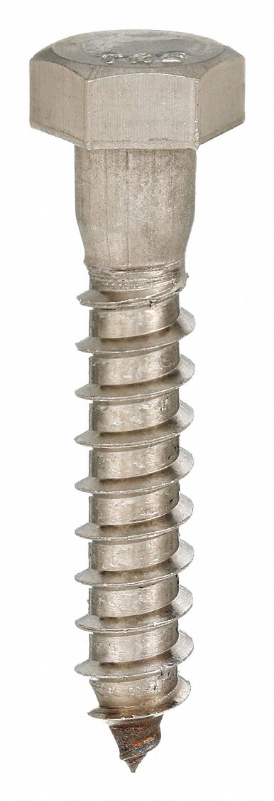 GRAINGER U519000370175 Hex Lag Screw 3/8 18-8SS 1.75 L PK25