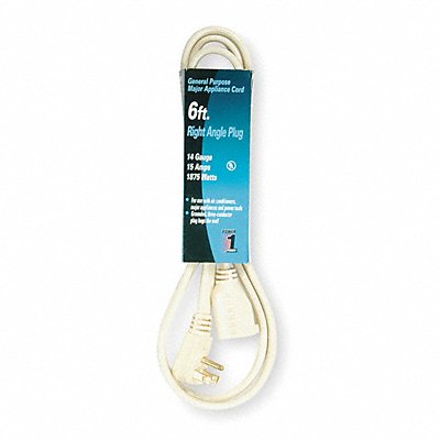 POWER FIRST 3AY45 Extension Cord 6ft 14Ga 15A SPT-3 Beg