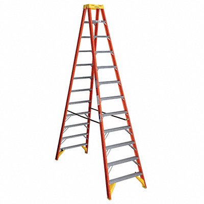 WERNER T6212 Twin Stepladder Fiberglass IA 12ft T6200