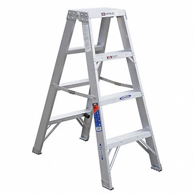 WERNER T374 Twin Stepladder Aluminum IA 4 ft T370