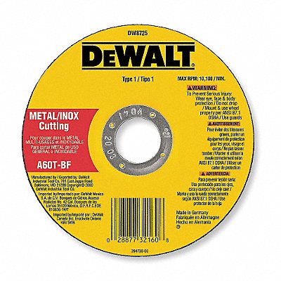 DEWALT DW8709 Abrasive Cut Off Wheel 3/8 Connect. A24R