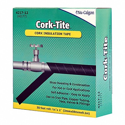 NU-CALGON 421712 Cork Tape Self Adhesive 30 Ftx2 In Black