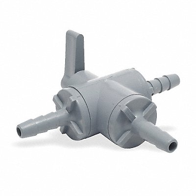 GRAINGER 6903290 PVC BV 3-Way BarbxBarbxBarb 1/4 in