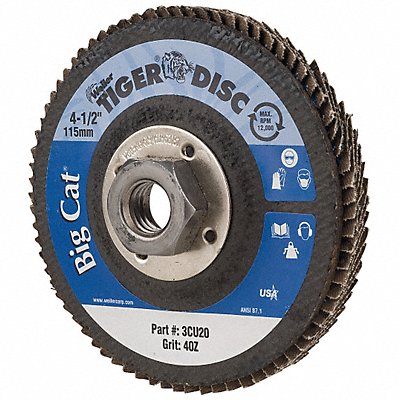 WEILER 96359 H7340 Fiber Disc 4 1/2 in Dia 5/8in Arbor