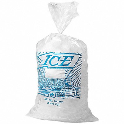 GRAINGER 3CUE1 Unprinted Ice Bags 25 lb 30 in PK500