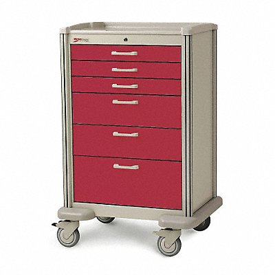 METRO MBX4101TLRE Medical Cart Steel/Polymer Taupe/Red