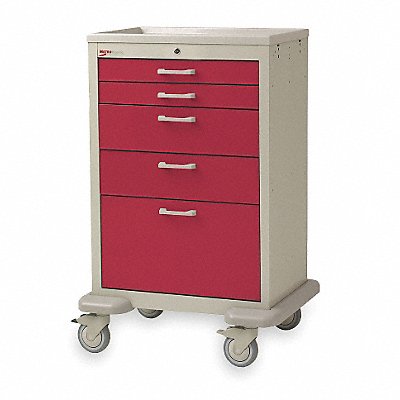 METRO MBX2201TLRE Medical Cart Steel/Polymer Taupe/Red