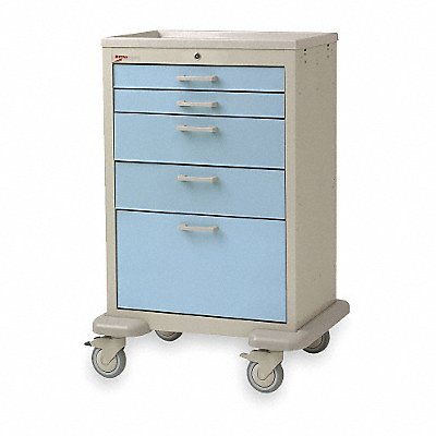 METRO MBX2201TLSB Medical Cart Steel/Polymer Taupe/Blue