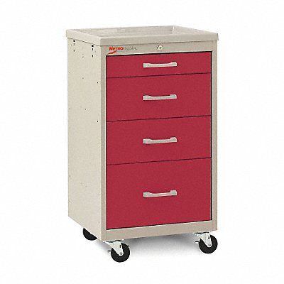 METRO MBC1210TLRE Compact Cart Steel/Polymer Taupe/Red