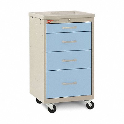 METRO MBC1210TLSB Compact Cart Steel/Polymer Taupe/Blue
