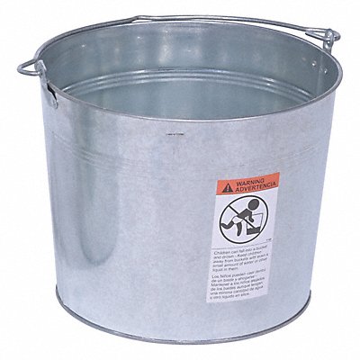 GRAINGER BKTGAL500 Bucket Steel Silver Open Head
