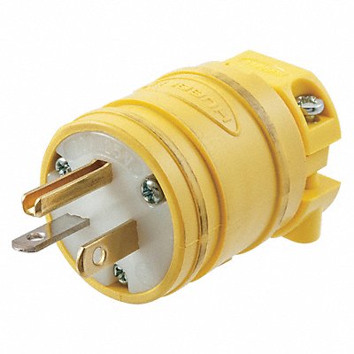 HUBBELL HBL1433 Dust Tight Strt Plg Yllw 20 A Stnd 5-20P