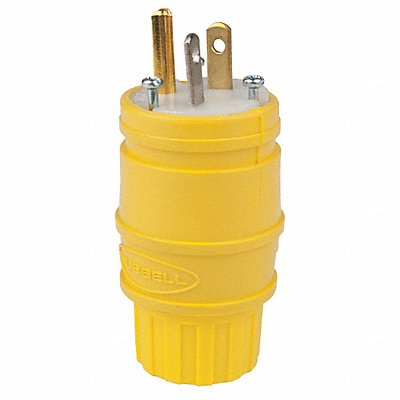 HUBBELL HBL14W33 Watertight Strt Plg Yllw 20 A Stnd 5-20P