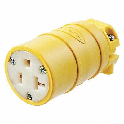 HUBBELL HBL1533 Straight Blade Connector Yllw 2P3W Elastomer 5-20R