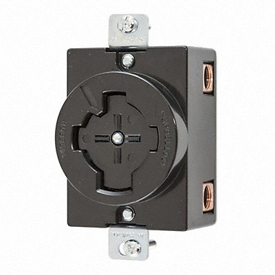 HUBBELL HBL20403 Lockerecept 20/30A Blk Thrmpl NoNEMA 1Gng