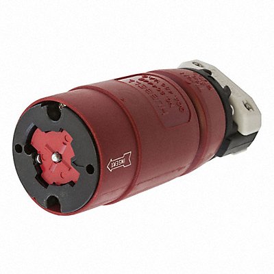 HUBBELL HBL20444B LckCon Straight 30 A Red Nylon Non-NEMA