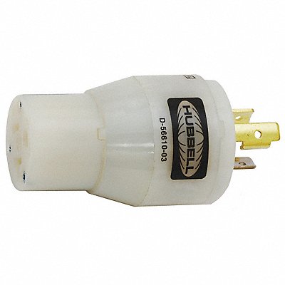 HUBBELL HBL2129 Plug Config Adaptor Wht L5-20P 2500W