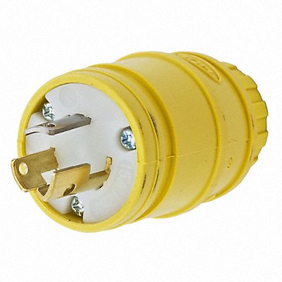 HUBBELL HBL24W47 LckPlg Strt 15 A Yellow PlyBt Tph 3Blds