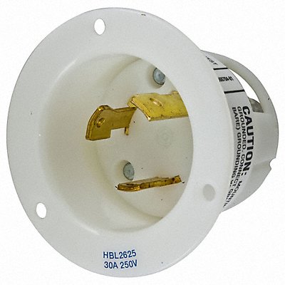 HUBBELL HBL2625 Flg LckInl 30 A White L6-30P Nylon