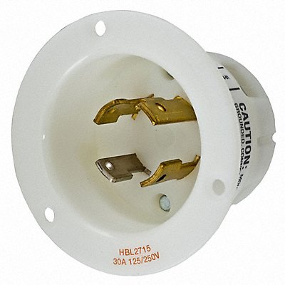 HUBBELL HBL2715 Flg LckInl 30 A White L14-30P Nylon