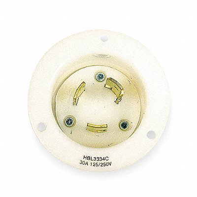 HUBBELL HBL3334C Locking Flanged Inlet 250V 30A 3P 3W