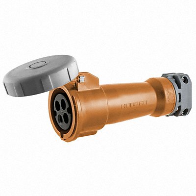 HUBBELL HBL430C12W WT Pn Slv Connctr 30 A IEC Orange 3Pl