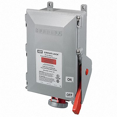 HUBBELL HBL430MIF7W WTMechanical Interlock Fused 3P4W 30 A 480V AC 15hp