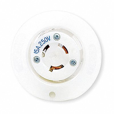 HUBBELL HBL4585C Flng Lck Recpt 15 A Wht Nyl L6-15R 1Gng