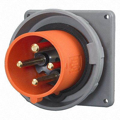 HUBBELL HBL4100B12W WT Pin and Sleeve Inlet Orng 3P 4W 100 A