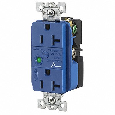 HUBBELL HBL5360SA Receptacle Blue 20 A 2P3W Back 1PK