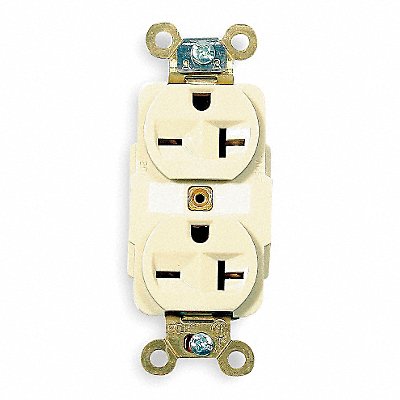 HUBBELL HBL5462I Recept Ivory 20 A 2P3W Back Side 1PK