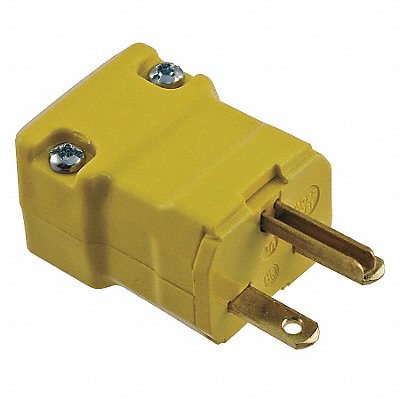 HUBBELL HBL5666VY Straight Blade Plug Yllw 15 A Hng 6-15P