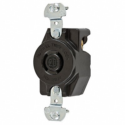 HUBBELL HBL7210B Lck Recept 20 A Blk Thrmpl L2-20R 1Gng