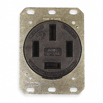HUBBELL HBL7301A Recept Black 60 A 4P4W Back Side 1PK