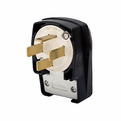 HUBBELL HBL7302C Agl Strt Blade Plug Blk 60 A Stnd 18-60P