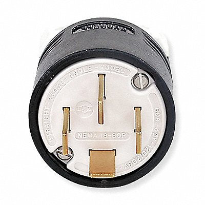 HUBBELL HBL7303C Straight Blade Plug Blk 60 A Stnd 18-60P