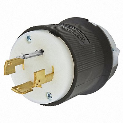 HUBBELL HBL7411GCB LckPlg Strt 20 A Blk White Nylon 4Blds