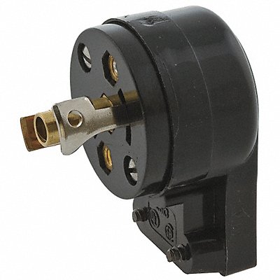 HUBBELL HBL7570 MdgtLckPlg Strt 15 A Black Nylon 3Blds