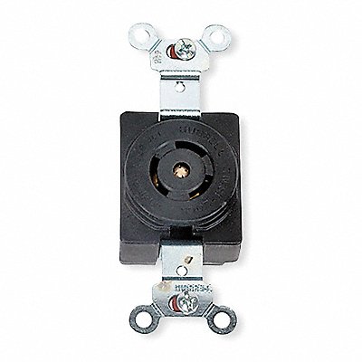 HUBBELL HBL7582 Lockerecpt 10/15A Blk Phenolic NoNEMA 1Gng